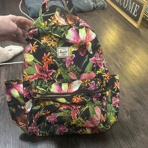 Herschel Hoffmans- Women's Diaper Bag Backpack- Black with Floral Design